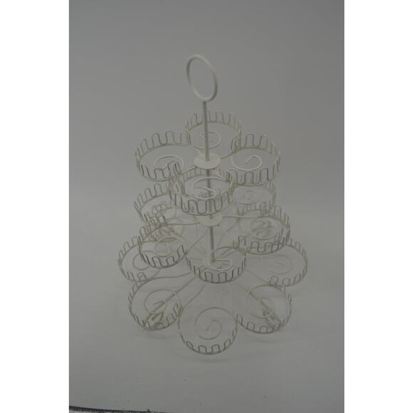 Cupcake Stand White Metal 3 Tier Holds 18 Wedding Party Pastry - Picture 13 of 13